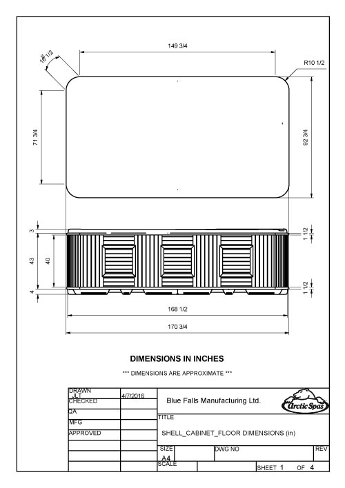 Dimensioned Drawings All Weather Pool